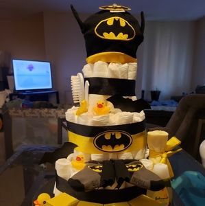 Homemade Batman themed Diaper Cake